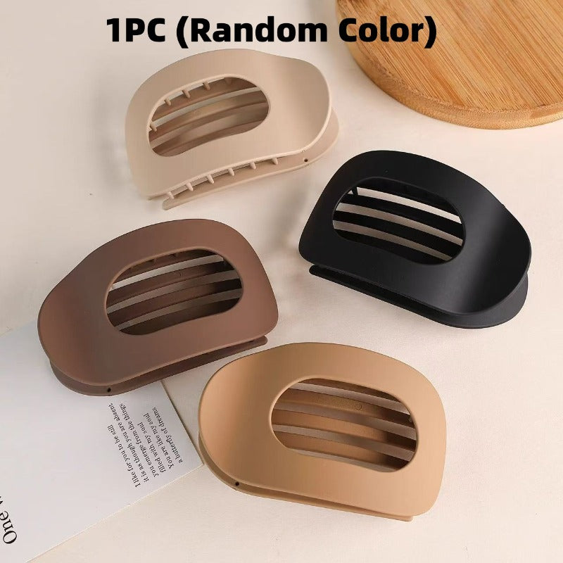 Simple Elegant Multifunctional Hair Clip Solid Color Round Duckbill Flat Claw Clip for Women Universal Hair Accessory Fit Thick Fine Long Short Hair Random Color