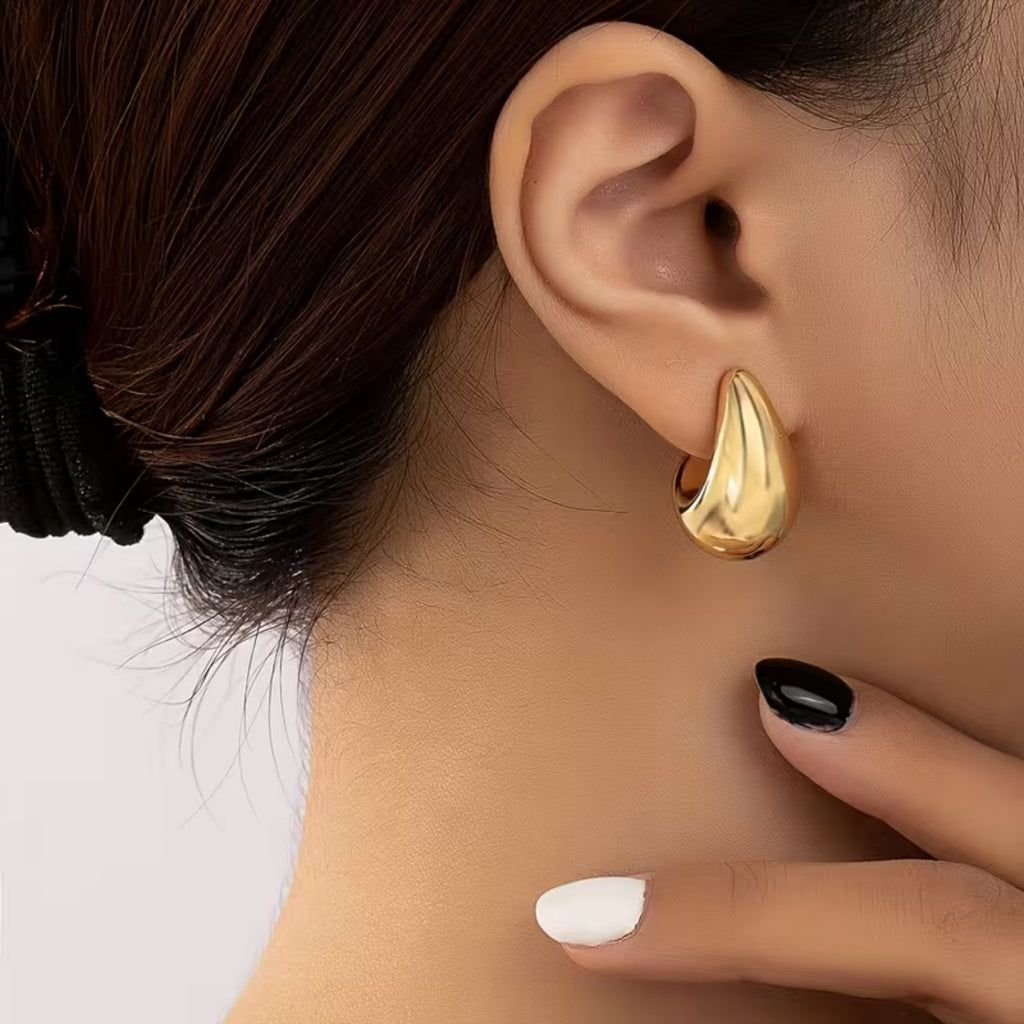 1 Pair C-Shaped Elegant Drop Earrings – Glamorous Minimalist & Sexy Silhouette, Dainty Teardrop Detail, Perfect Valentine’s Day Jewelry for Women’s Daily Accessorizing