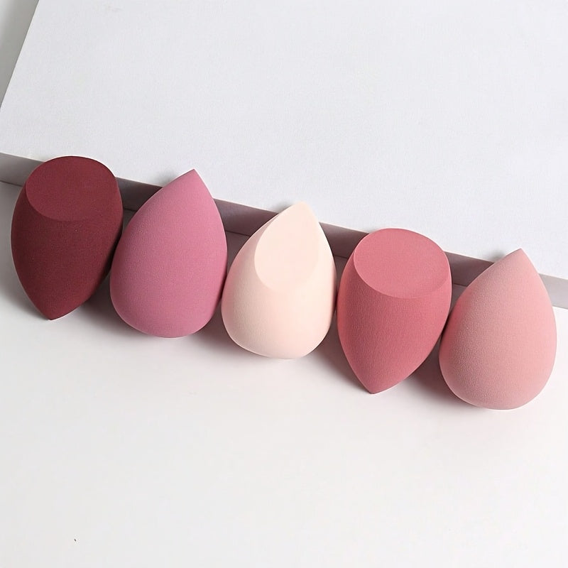 5-Piece Latex Free Makeup Beauty Sponges, Dual Use Dry & Wet Multi-Functional Makeup Puffs, Works With All Types of Foundation, Professional Beginner Friendly Makeup Tool