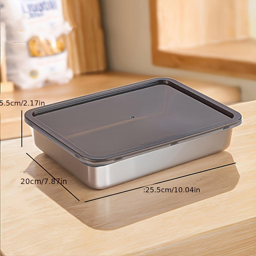 Buy 3 Get 2 Free: 5 Premium Reusable Stainless Steel Food Storage Boxes – Free Lids Included, Stackable Easy-to-Clean Containers Ideal for Picnicking, Meal Prep & Fridge Organization