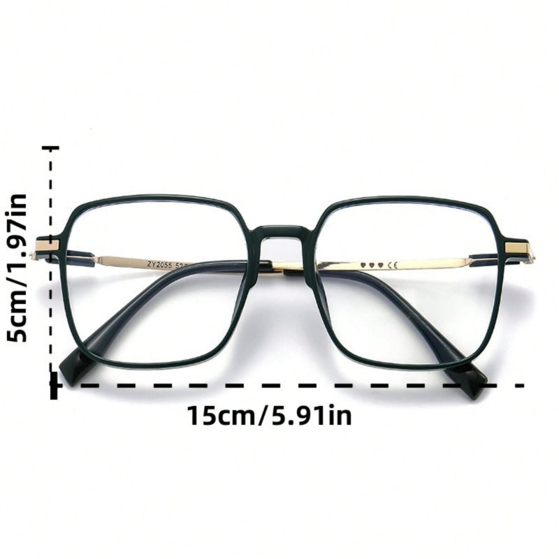 1 Pair Black Frame Square Sunglasses, Bohemian Style Glasses for Outdoor Trip Beach Vacation Daily Party Wear