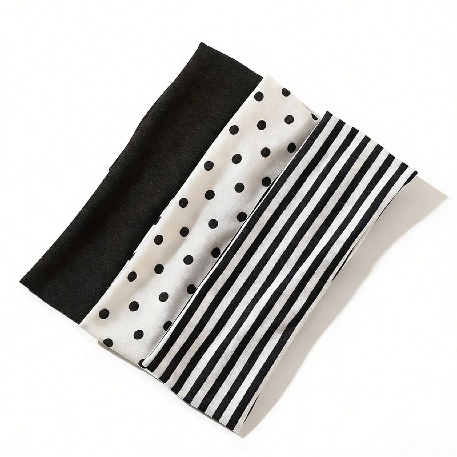3pcs Stylish Polka Dot Hair Bands, Breathable Sweatproof Head Wraps for Sports Fitness Casual Daily & Seasonal Matching