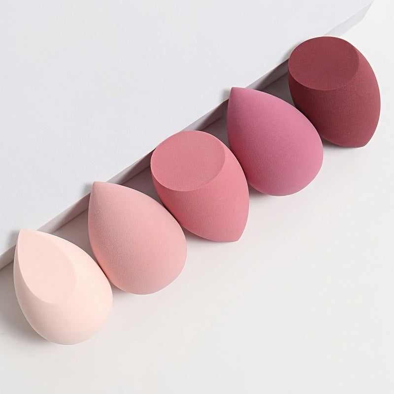 5-Piece Latex Free Makeup Beauty Sponges, Dual Use Dry & Wet Multi-Functional Makeup Puffs, Works With All Types of Foundation, Professional Beginner Friendly Makeup Tool
