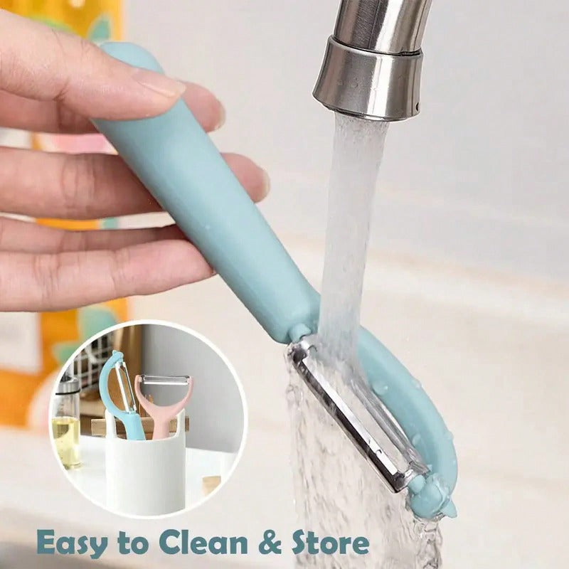 1-Pack Multifunctional Stainless Steel Vegetable Peeler, Comfort Grip Design Effortlessly Peels Potato Carrot Cucumber with Built-in Blemish Remover for Home & Kitchen Use