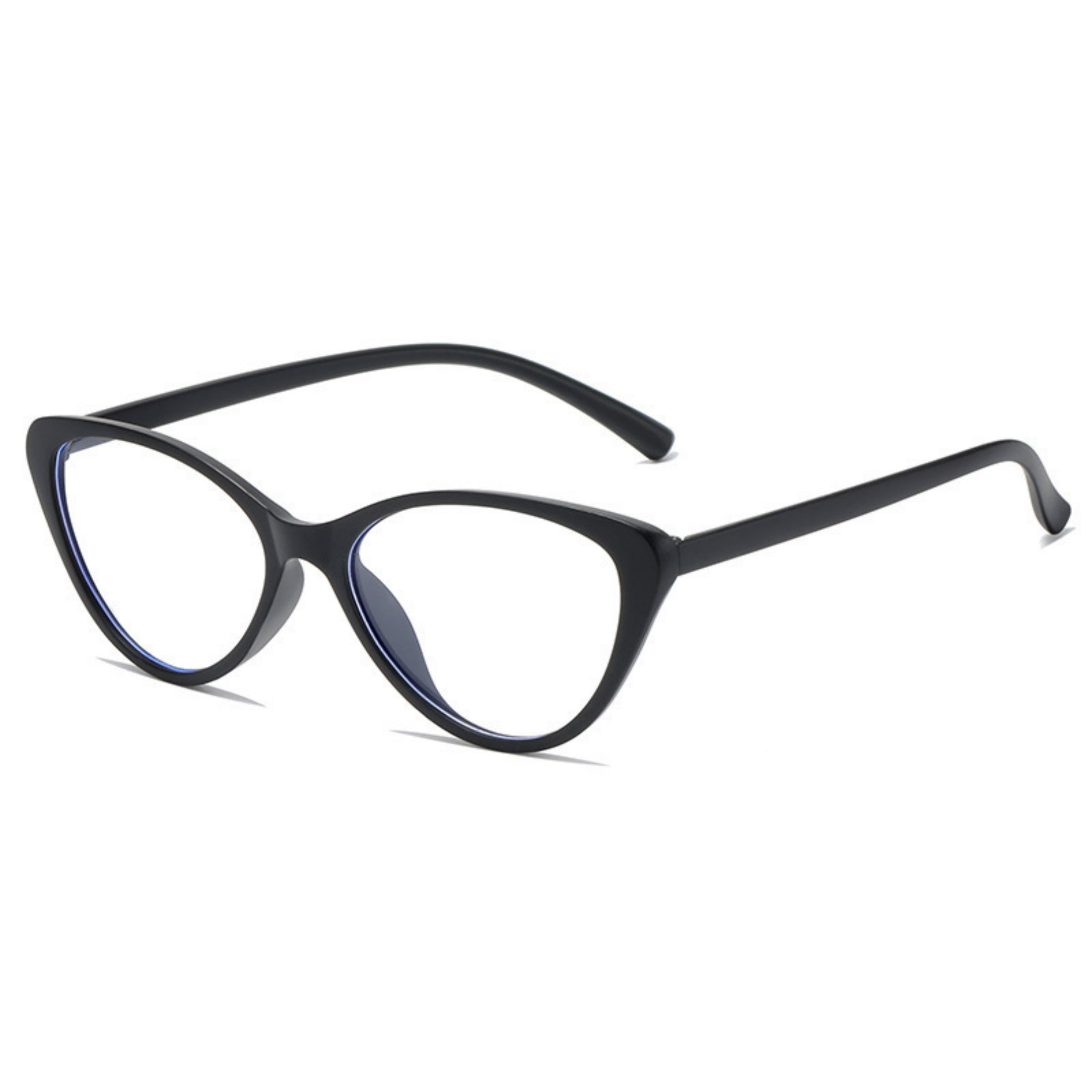 1 Pair Unisex Anti-Fatigue Cat Eye Glasses – Sleek Black Frame with Blue Light Blocking Technology, High-Definition Light Transmission, Ideal for Extended Computer, Phone & TV Viewing