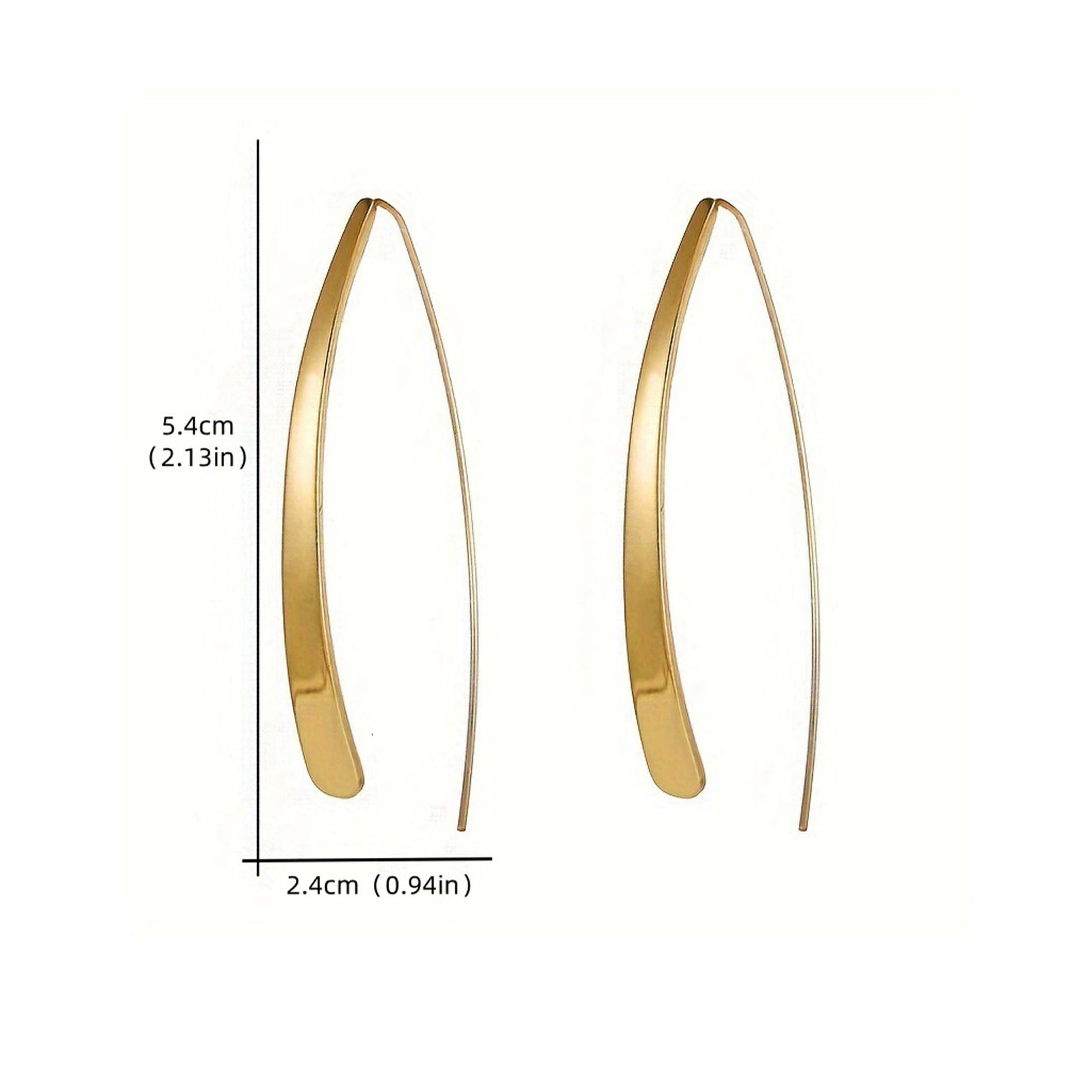 1 Pair Gold Light Luxury Bohemian Ear Hooks – Chic Geometric Design, Elegant Luxe Jewelry Perfect for Graduation Parties & Satin/Gauze Gown Pairings, Must-Have Graduation Accessory for Women
