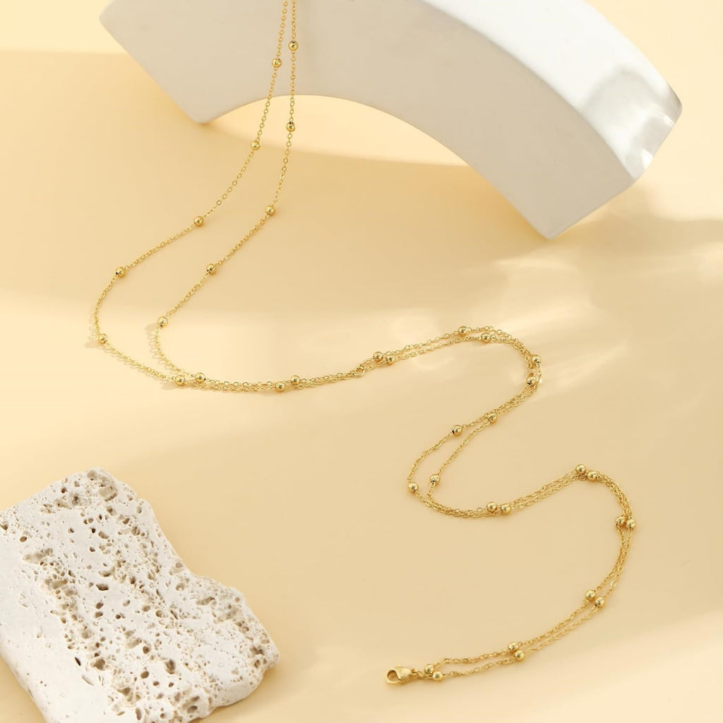 1 PC Adjustable Gold-Plated Beaded Body Chain Belt for Women – Stainless Steel Corrosion-Proof Material, Lightweight Stackable Style, Ideal Summer Accessory for Beach Trips & Vacations