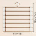 1 Piece Foldable Multi Layer Pants Storage Hanger, Stainless Steel Space Saving Closet Organizer, Non Slip for Jeans Leggings Wide Leg Pants Shorts Skirts, Heavy Duty Anti Wrinkle No Trace Storage