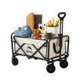 Multi-Purpose Foldable Utility Garden Cart with 5 Inch Rubber Wheels, Adjustable Pull Handle, Collapsible Transport Wagon for Shopping, Beach Trips and Outdoor Camping