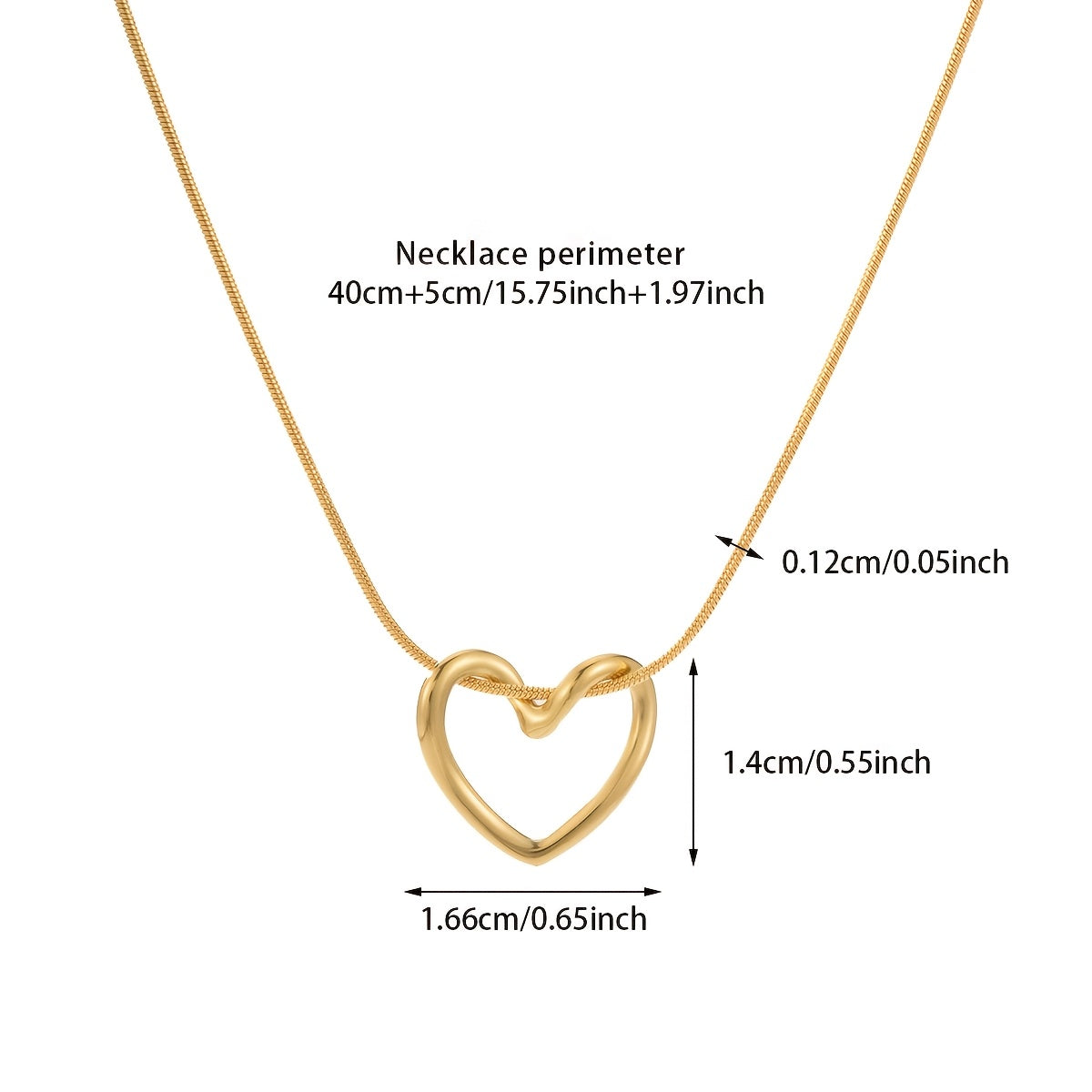 1Pc Minimalist Elegant Open Heart Necklace, Gold Tone Hollow Heart Outline Pendant with Adjustable Chain Fits Various Necklines, Lightweight All-Day Wear Jewelry for Casual, Date & Office Outfits, Sweet Gift for Teens, Young Women and Lovers