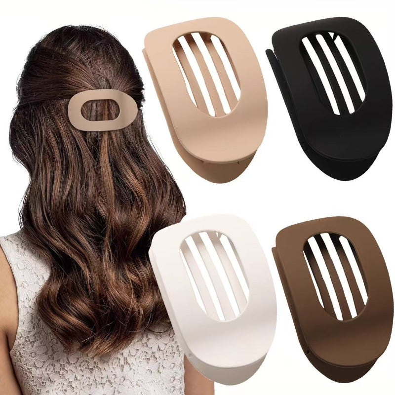 Simple Elegant Multifunctional Hair Clip Solid Color Round Duckbill Flat Claw Clip for Women Universal Hair Accessory Fit Thick Fine Long Short Hair Random Color