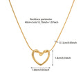 1Pc Minimalist Elegant Open Heart Necklace, Gold Tone Hollow Heart Outline Pendant with Adjustable Chain Fits Various Necklines, Lightweight All-Day Wear Jewelry for Casual, Date & Office Outfits, Sweet Gift for Teens, Young Women and Lovers
