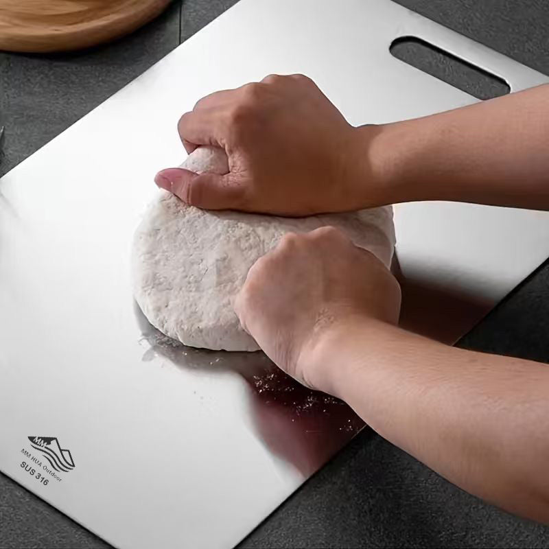 Double-Sided Non-Slip Stainless Steel Cutting Board – High-End, Easy to Clean & Corrosion-Resistant, Essential Kitchen Accessory for Home, Restaurants & Outdoor Adventures