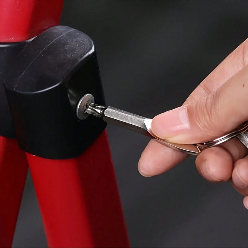 1Pc Mini Screwdriver Keychain, Creative Key Shaped Design with Flathead & Cross Bits, Compact Portable Multi-Use Repair Tool for Men, Ideal for Gadget Maintenance and Outdoor On-The-Go Fixes