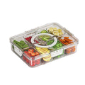 8-Compartment Transparent Food Storage Container, Airtight Sealable Fridge Organizer Lunch Box, Multipurpose Storage Bin for Kitchen Countertop and Pantry Organization