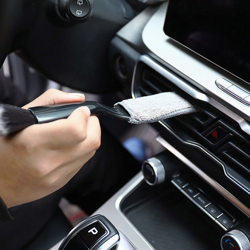 3Pcs Multi-purpose Soft Cleaning Brushes, Dual-head Brush for Car Air Vent and Interior Detailing, Reusable Manual Vehicle Cleaning Tools, Practical Car Wash Accessories for All Seasons