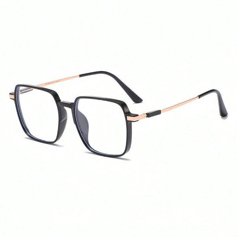 1 Pair Black Frame Square Sunglasses, Bohemian Style Glasses for Outdoor Trip Beach Vacation Daily Party Wear