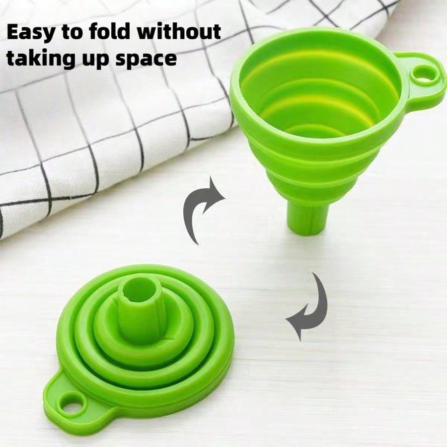 3Pcs Mini Foldable Silicone Funnel, Multipurpose Kitchen Funnel for Liquid, Water and Oil Transfer, Practical Kitchen Gadget Accessory, Must-Have Tool for Apartments, College Dorms and Back to School Prep