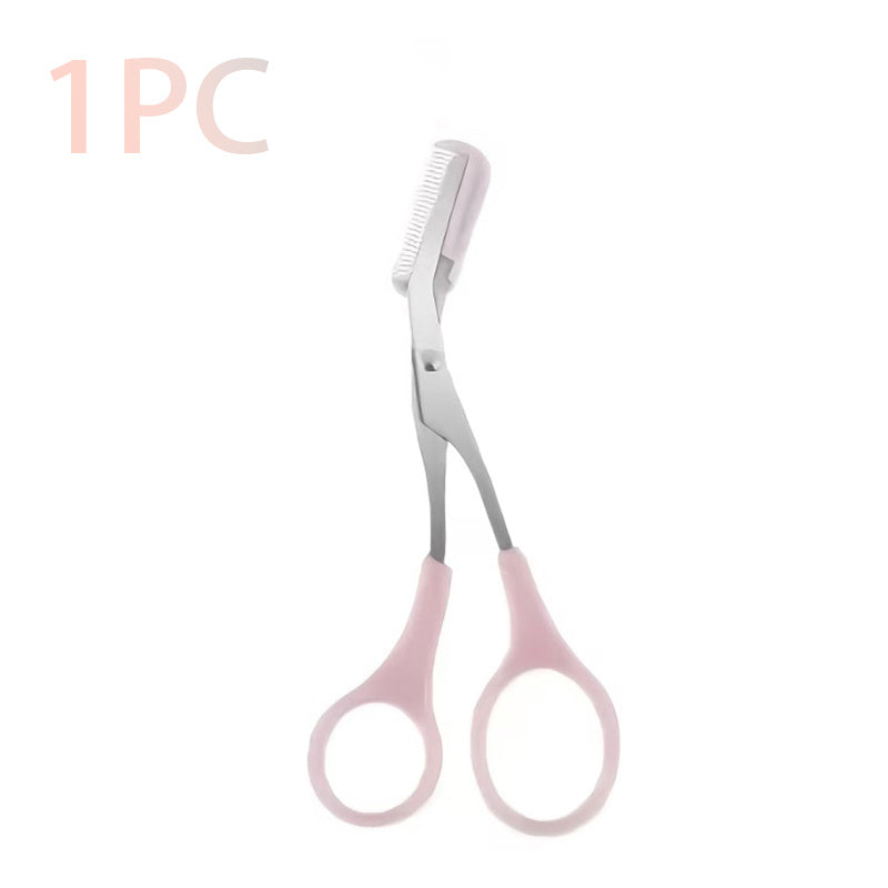 1 Piece Eyebrow Scissors with Built-in Comb, Professional Precision Eyebrow Trimming Shears with Safety Protective Cover, Sharp Blades & Comfort Grip Handle, Portable Manual Beauty Tool for Home & Travel, Perfect Beauty Gift