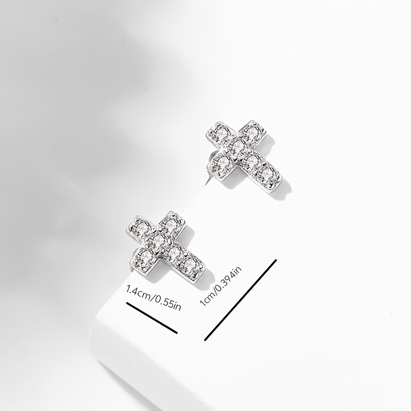 1 Pair Sparkling Rhinestone Stud Earrings, Shiny Crystal Ear Jewelry, Elegant Accessories for Daily Wear, Party, Dating and Banquet