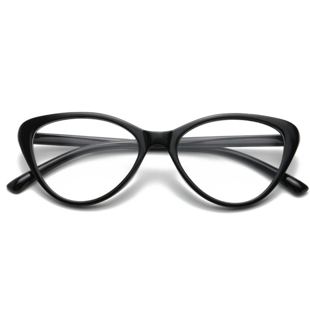 1 Pair Unisex Anti-Fatigue Cat Eye Glasses – Sleek Black Frame with Blue Light Blocking Technology, High-Definition Light Transmission, Ideal for Extended Computer, Phone & TV Viewing