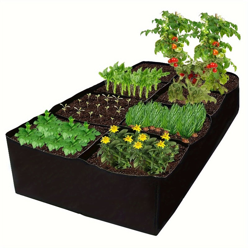 Thickened Breathable Woven Plant Grow Bags / Tool-Free Assembly Raised Garden Beds, specially designed for vegetables, flowers and herbs. Featuring water-permeable and air-permeable properties to boost healthy root growth, they are portable and folda