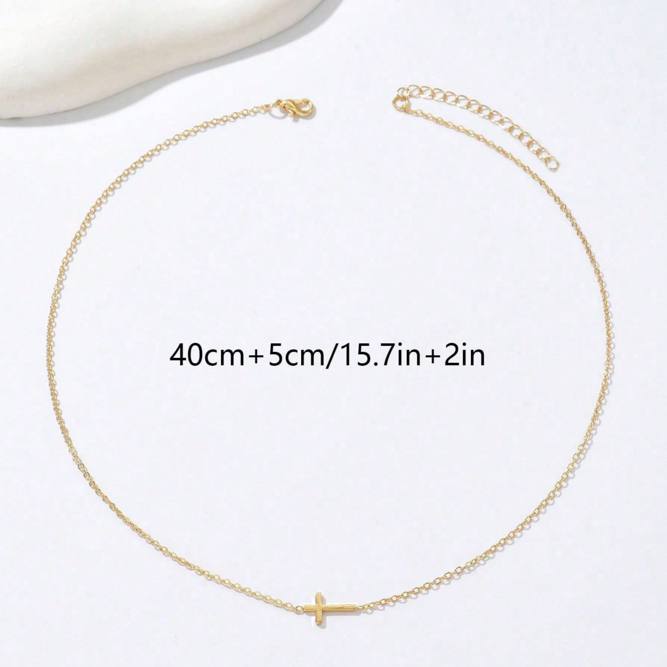1 Piece Elegant Cross Pendant Necklace – Sleek Graceful Lines, Refined Everyday Jewelry Perfect for Women’s Light Romantic Dates & Daily Commutes, Practical Stylish Gift for Girls