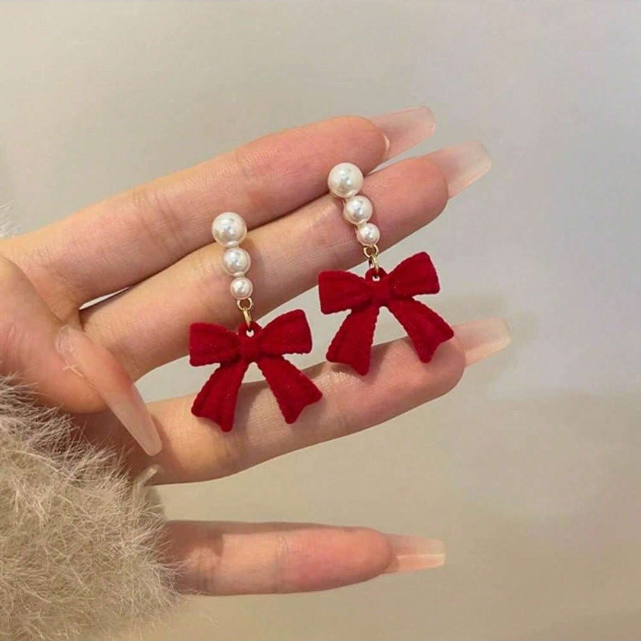 1 Pair Classic Pearl Bow Earrings, Elegant Bow Pearl Ear Jewelry, Versatile Fashion Accessories Suitable for Daily, Date, Wedding and All Kinds of Occasions
