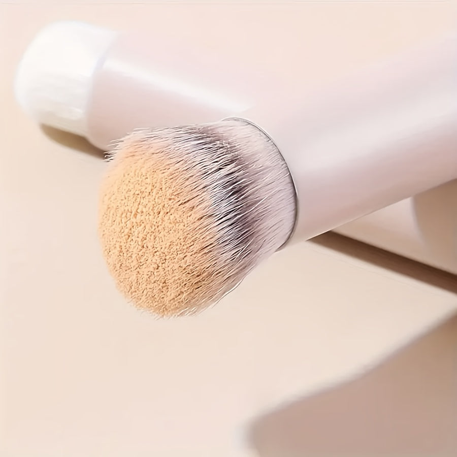 1pc Mini Beveled Flat Top Makeup Detail Brush, Multi-Functional for Concealing, Blending and Contouring Nose & Under Eyes, Gentle Scent-Free Synthetic Fibers Suitable for Every Skin Type