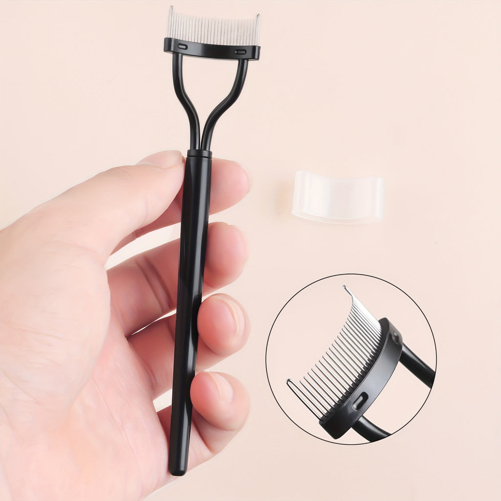 1Pc Fine Steel Eyelash Grooming Comb, Professional Beauty Tool for Lash Separation and Detailed Styling, Essential Salon Eyelash Accessory