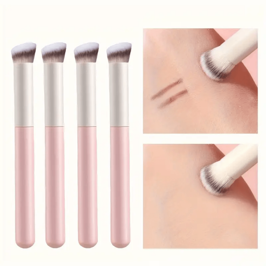 Must-Have Angled Flat Top Kabuki Brush – Professional Small Concealer & Nose Contour Brush, Versatile for Buffing, Blending, Shaping with Powder, Liquid and Cream Cosmetics